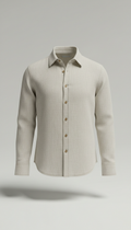 Linen Button-Up Shirt with Mother-of-Pearl Buttons