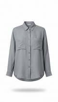 Mist Gray Linen Overshirt