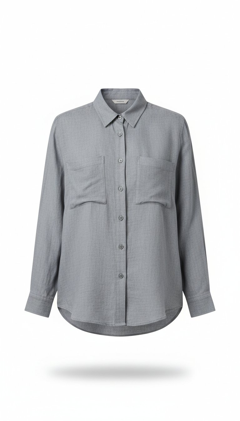 Mist Gray Linen Overshirt