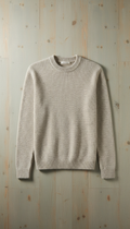 Wool crewneck sweater in undyed yarn