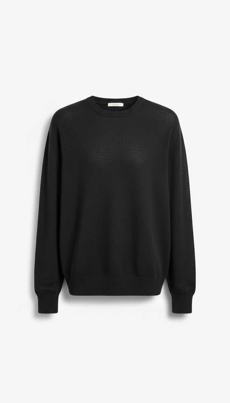 Graphite Black Merino Knit Sweater