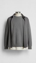 Knit Crewneck Sweater in Stone Gray