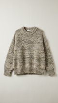 Relaxed Wool Knit Sweater in Soft Grey