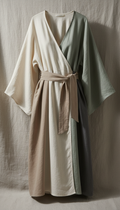Linen wrap dress with adjustable tie