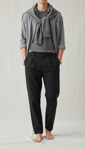 Cotton Trousers in Slate Black