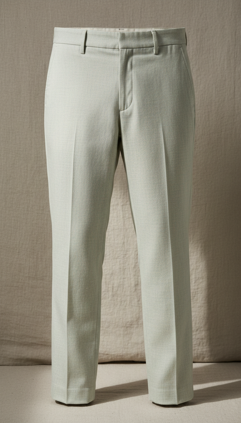 Cotton tailored trousers with pleated front