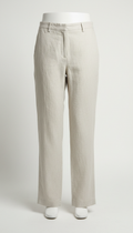 Straight-Leg Linen Trousers with Clean Front