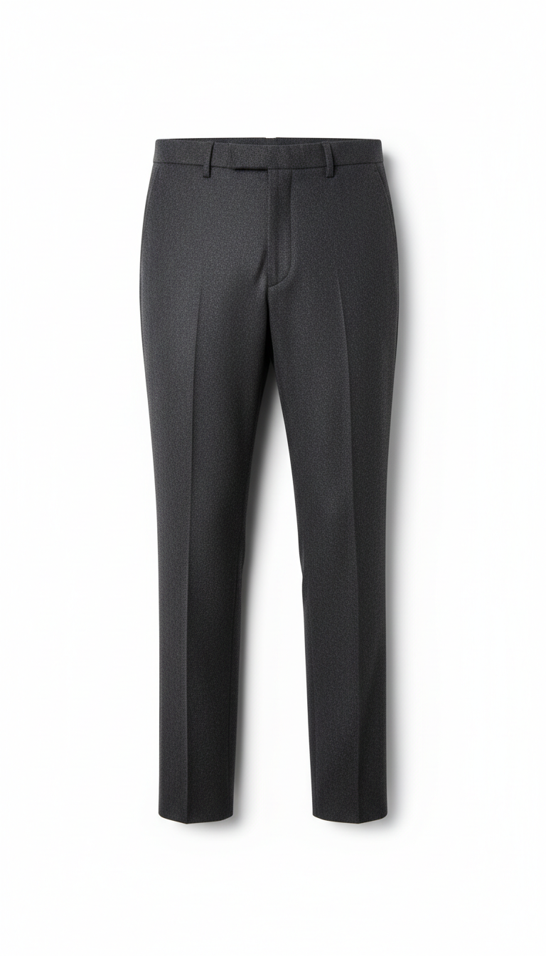 Charcoal Wool Tailored Trousers